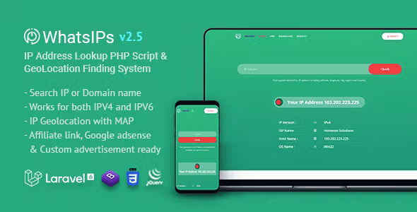 WhatsIPs | IP Address Lookup PHP Script