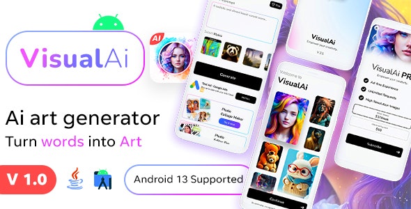 Ai Images Generator-VisualAI + Photo Editor Tools Android App