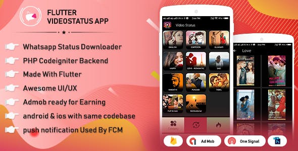 Flutter WhatsApp video status & video sharing with admin panel