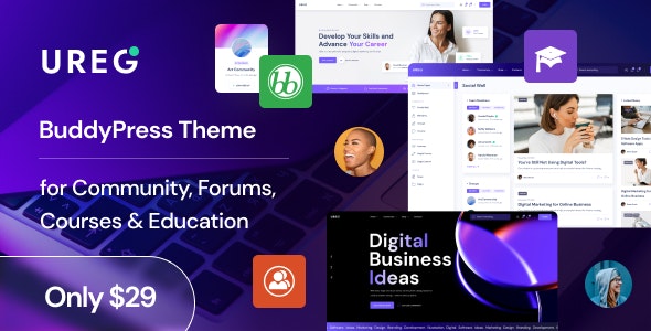 Ureg – BuddyPress  Community WordPress Theme