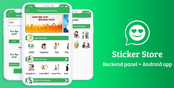 Sticker for Whatsapp – Android App (Admin Panel + Android app + Web API + Database)