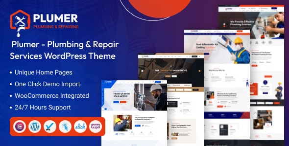 Plumer – Plumbing  Repair Services WordPress Theme