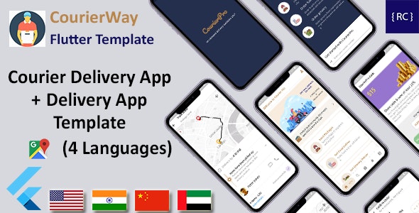 Courier Delivery Template | Flutter | 2 Apps | User & Delivery App | Multi Language | CourierWay