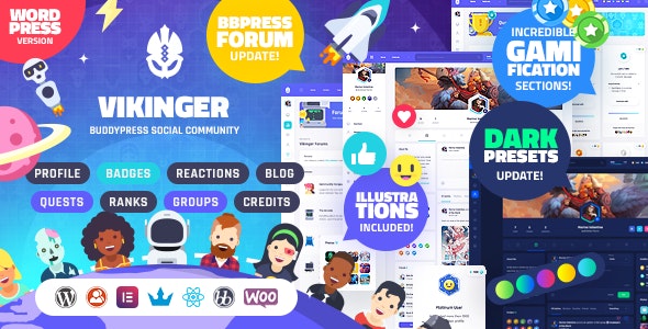 Vikinger – BuddyPress and GamiPress Social Community – WordPress Theme 1.9.20