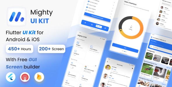 MightyUIKit – Flutter 3.x UI Kit with Screen Builder