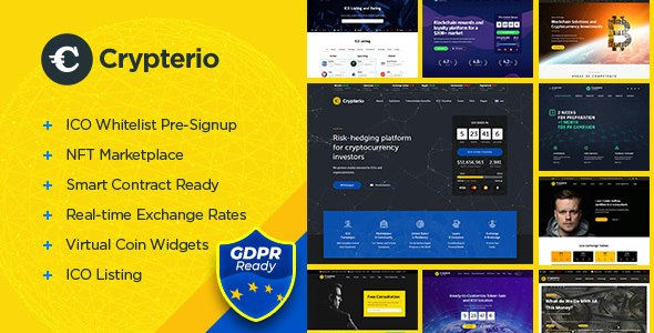 Crypterio – NFT and Crypto Landing Page WordPress Theme