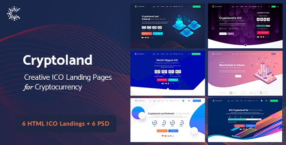 Cryptoland – ICO Landing Pages & Cryptocurrency HTML Pack