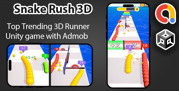 Snake Rush 3D – Unity Game + Admob