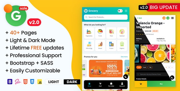 Grofar – Online Grocery Supermarket HTML Mobile Template