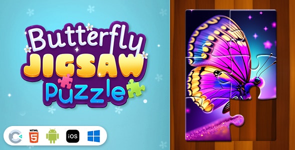 Butterfly Jigsaw Puzzle [ Construct 3 , HTML5 ]