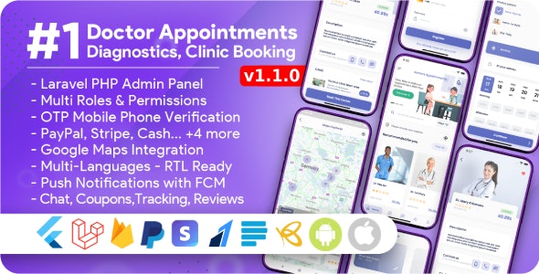 Doctor Appointment, Online Diagnostic, Booking, Medical Management Multi-Vendor App with Admin Panel 2.4.0