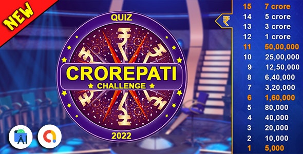 Offline KBC Crorepati Quiz Game (Android Studio – Admob – GDPR)