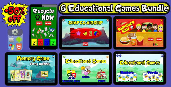 6 Educational Games Bundle