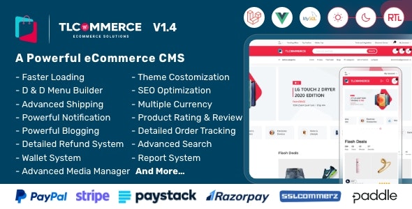 TLCommerce | Laravel  VueJS Powered Ecommerce CMS