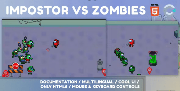 Impostor Vs Zombies. Html5 Game .c3p (Construct 3)