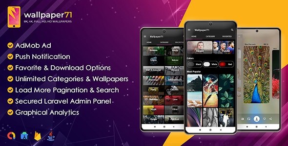 Wallpaper71 – Android Wallpaper App with Laravel Admin Panel