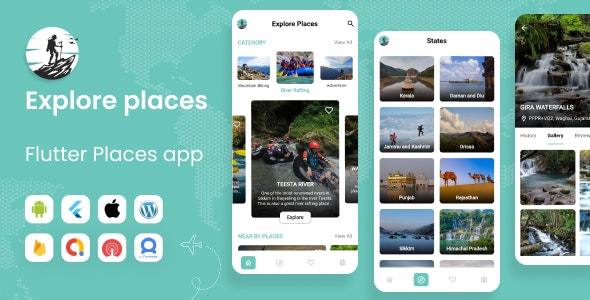 Explore Places – Flutter Places App with Firebase Backend | Place App |