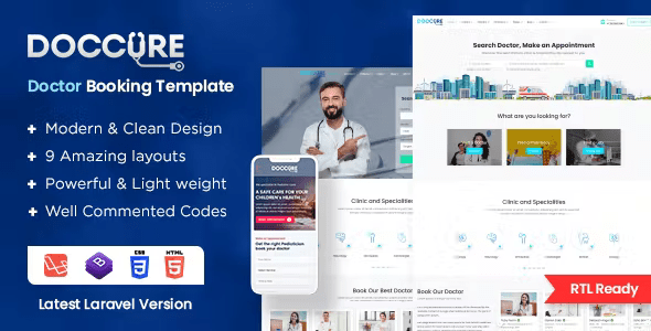 Doccure – Doctor Appointment Booking Management (Practo Clone) Template – Laravel