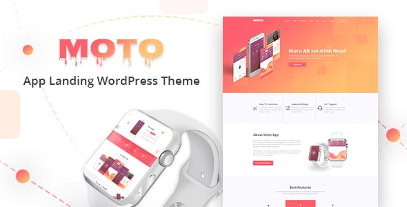 Moto – App Landing Page WordPress Theme