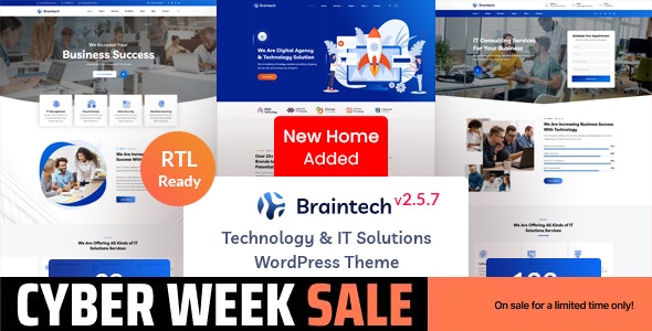 Braintech – Technology  IT Solutions WordPress Theme