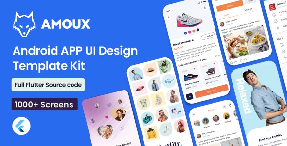 Amoux – Flutter Apps UI Design Template Kit