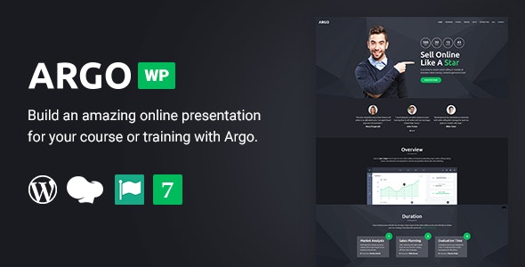 Argo – Training Course  WordPress Landing Page Theme