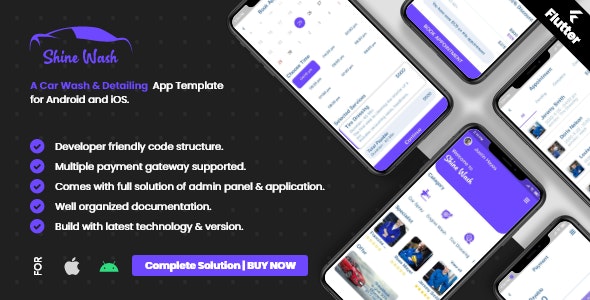 Car Wash Booking System with mobile apps android | Ios | Flutter 2.1.0