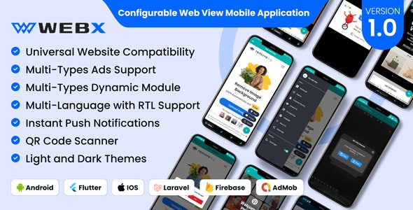 WebX – Configurable Web View Mobile Application | Convert Website To Flutter App