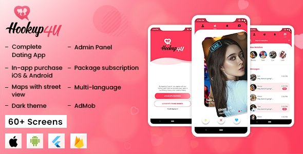 Hookup4u – Dating App | AI-Powered Flutter Dating App with Admin Panel | Tinder Clone