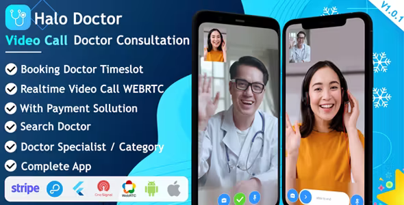 Halo Doctor – Video Call Doctor Booking Appointment Timeslot with Firebase 1.2.1