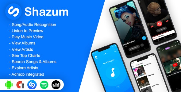 Shazum – Android app to Recognize Music, Discover Songs, Albums, Artists and Charts