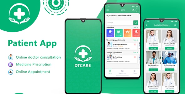 DTCare – Doctor | Patient Appointment Booking Flutter Full Application | Admin Panel | Patient App