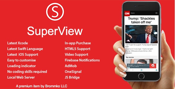 SuperView – WebView App for iOS with Push Notification, AdMob, In-app Purchase