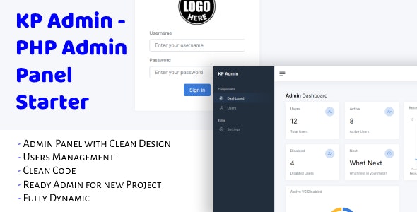 KP Admin – PHP Admin Panel Starter 3.0