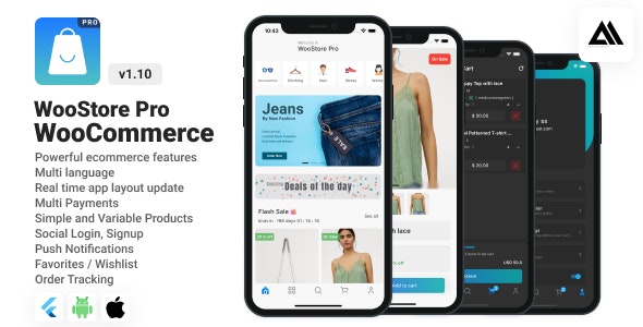 WooStore Pro WooCommerce – Flutter Full App E-commerce + App Builder + Multi vendor marketplace