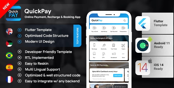 Recharge Ticket Booking & Bill – Online Payment Android App+ Online Payment iOS App Template – Flutter