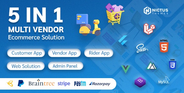 Nictus Store – Complete multivendor / single store with rider &amp; vendor app (flutter/laravel/nuxt)