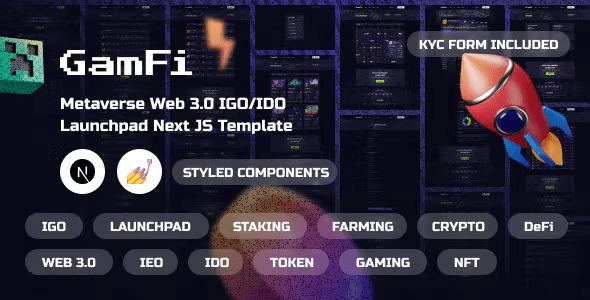 GamFi – Metaverse Web3 IGO Launchpad Next JS Template