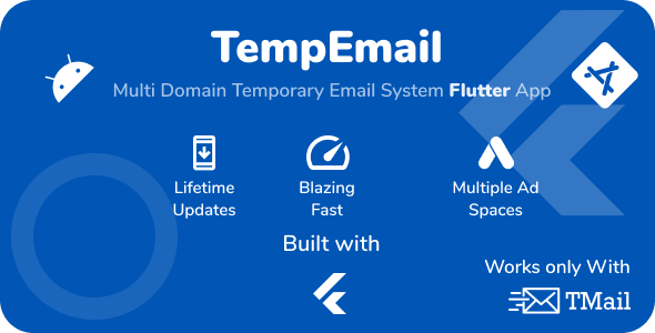 Temp Email – Flutter App for TMail – Multi Domain Temporary Email System