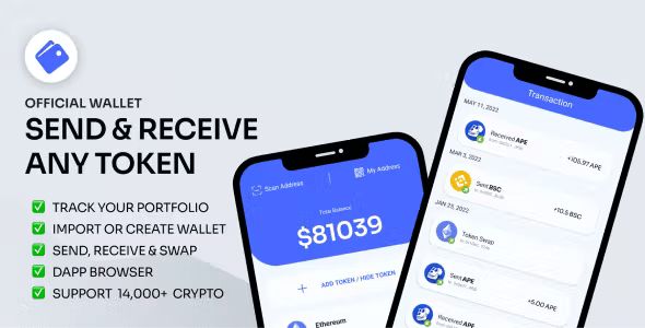 CryptoWallet PRO 2022 – Own Token – Dapp Browser