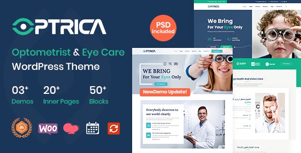 Optrica – Optometrist  Eye Care WordPress Theme