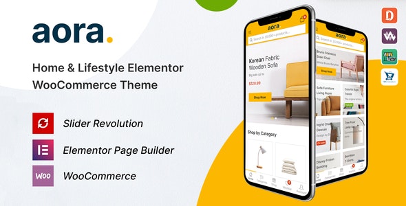 Aora – Home  Lifestyle Elementor WooCommerce Theme 1.2.20