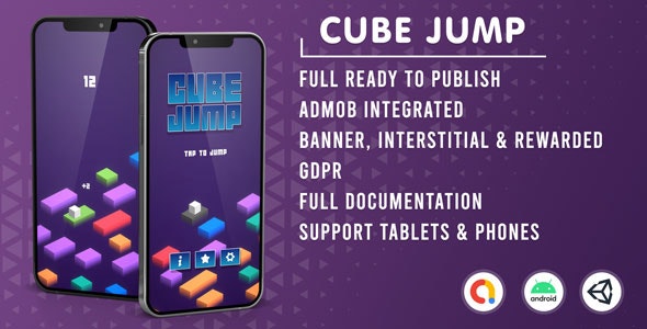 Cube Jump (Admob + GDPR + Unity Engine)