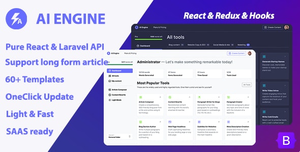 AI Engine – AI Copywriter  Content Writer (SAAS)