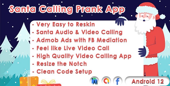 Santa Video Call Prank for Christmas Android App with Admob Ads  FB Mediation