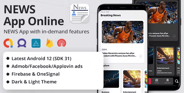 Latest News App + Admob, Facebook, Applovin Ads