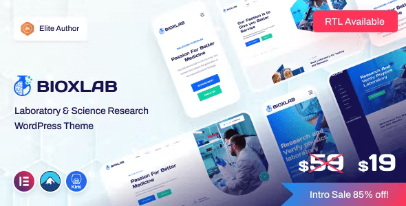 Bioxlab – Laboratory & Science Research WordPress Theme 1.0.7