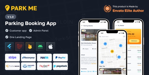 ParkME – Flutter Complete Car Parking App | Parking Spot Booking App 2.4