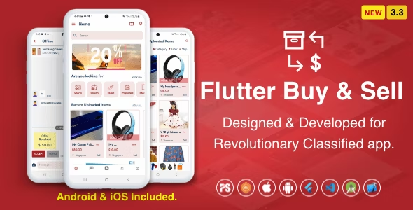 Flutter BuySell For iOS Android ( Olx, Mercari, Offerup, Carousell, Buy Sell, Classified ) ( 3.6 )