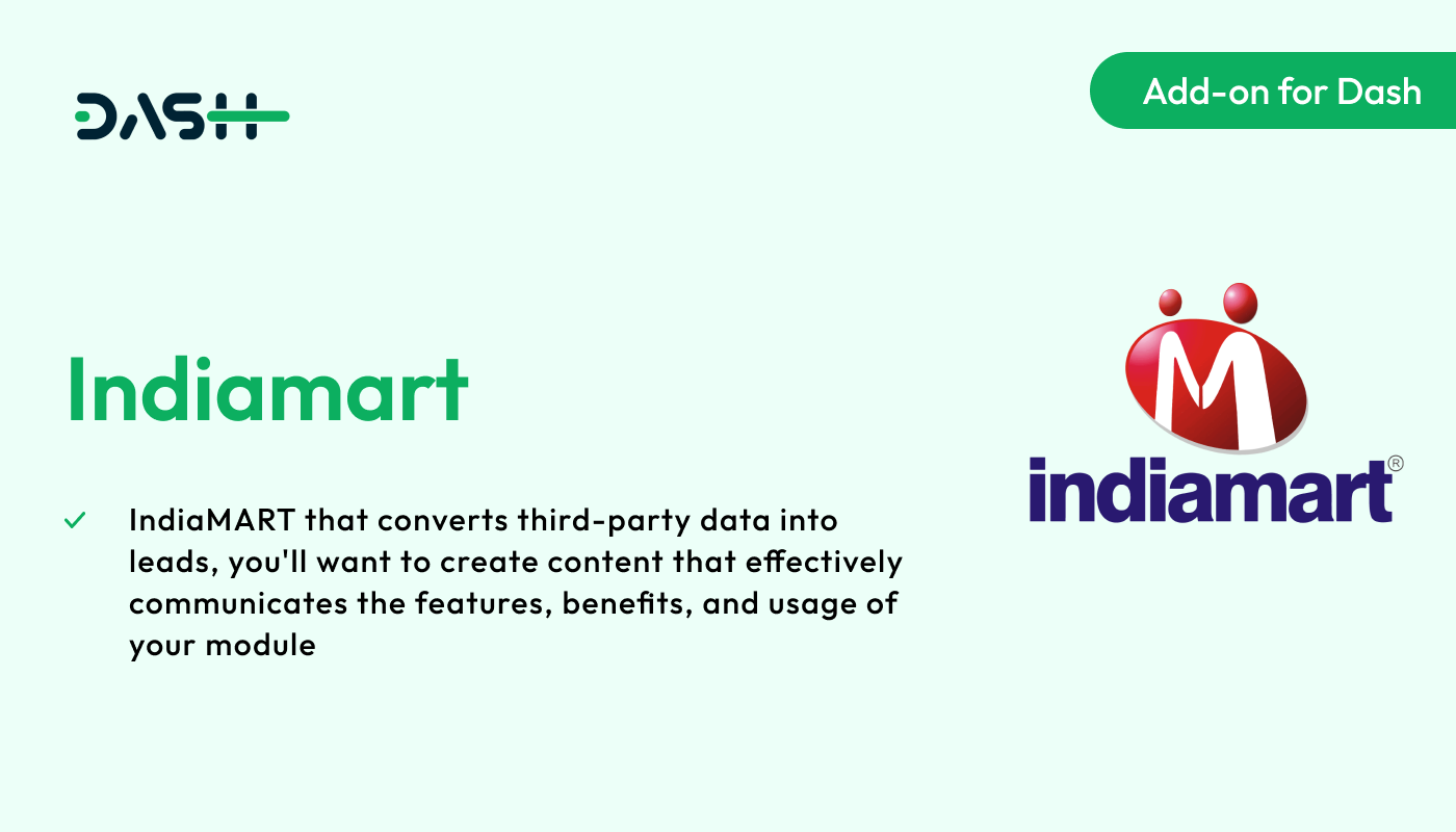 Indiamart – Dash SaaS Add-on